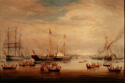 Royal Yacht "Victoria & Albert" Anchorissa Corkin edustalla tekijältä George Mounsey Wheatley Atkinson
