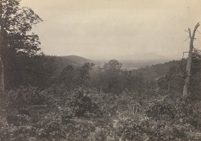 Mission Ridge -kohtaus Shermanin hyökkäyksestä, 1860-luku. tekijältä George N. Barnard