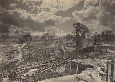 Kapinallisten työt Atlantan edessä, Georgiassa nro 1, 1860-luku. tekijältä George N. Barnard