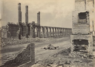 R.R. Depotin rauniot, Charleston, Etelä-Carolina, 1860-luku. tekijältä George N. Barnard
