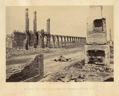 Rautatievarikon rauniot, Charleston, Etelä-Carolina tekijältä George N. Barnard