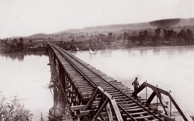 Tennessee River Bridgeportissa, n. 1864. tekijältä George N. Barnard