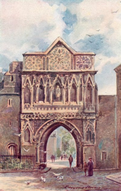 St Ethelbertin portti (väri litho) tekijältä George Parsons Norman
