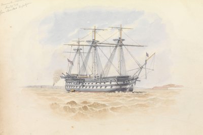 Monarch" Sheernessissä Trafalgarista 29. tammikuuta 1851. tekijältä George Pechell Mends