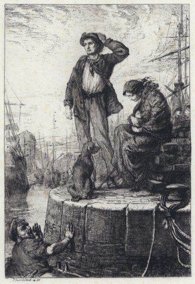 Maahanmuuttajat Liverpoolissa (etsaus) tekijältä George Percy Jacomb Hood