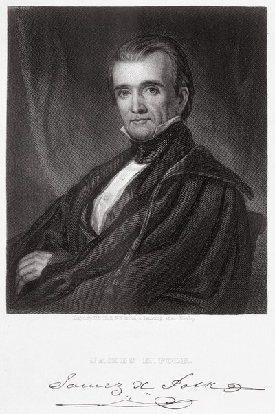 James Knox Polk, kaivertaja Henry Bryan Hall (1808-84). tekijältä George Peter Alexander Healy