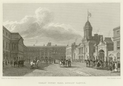 Dublinin linnan Great Court Yard tekijältä George Petrie