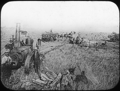 Sadonkorjuukohtaus Pohjois-Amerikan preerialla, 1800-luvun loppu tai 1900-luvun alku tekijältä George Philip and Son Ltd