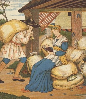 Prinsessa lukee Rumpelstiltskinistä (värilitho) tekijältä George R. Halkett