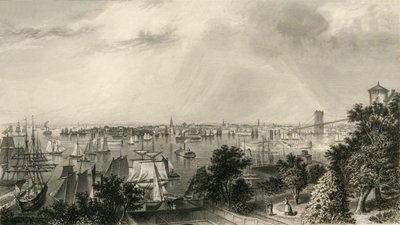 "New Yorkin kaupunki, Brooklyn Heightsista", 1874. tekijältä George R. Hall