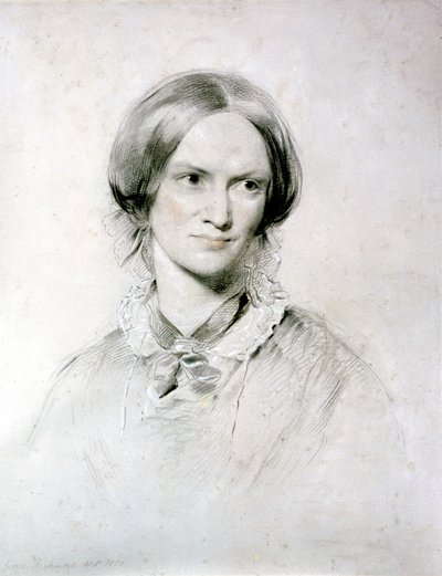 Charlotte Bronte, englantilainen kirjailija, 1850 tekijältä George Richmond
