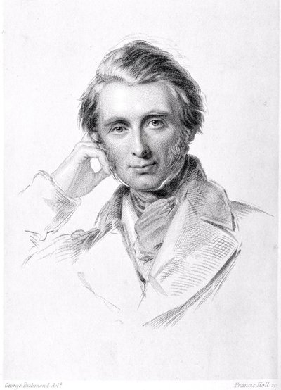 Francis Hollin (1815-84) kaivertama John Ruskinin (1819-1900) muotokuva tekijältä George Richmond