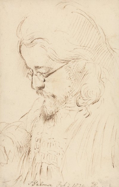 Samuel Palmerin muotokuva, pää ja hartiat tekijältä George Richmond