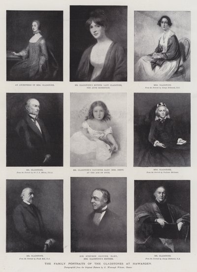 Gladstonesin perheen muotokuvat Hawardenissa tekijältä George Richmond