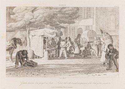 Fruit Stall, Pariisi, n.1821 (etsaus) tekijältä George Robert Lewis