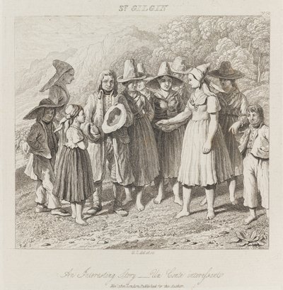 Mielenkiintoinen tarina, St. Gilgin, n. 1821 (etsaus) tekijältä George Robert Lewis