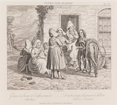 Vaeltaja, Vitry Sur Marne, n. 1821 (etsaus) tekijältä George Robert Lewis