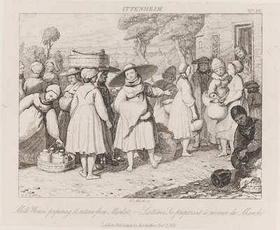 Milk Women, Ittenheim, n. 1821 (etsaus) tekijältä George Robert Lewis