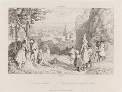 Paluu työstä, Havre, n. 1821 (etsaus) tekijältä George Robert Lewis