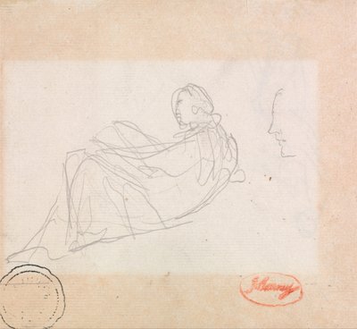 Makuuasennossa oleva nainen tekijältä George Romney