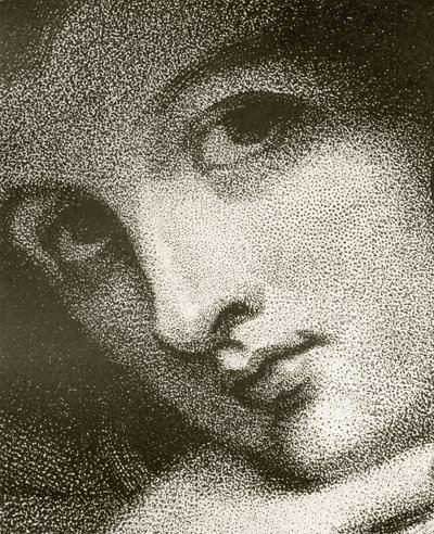 Yksityiskohta John Jonesin kaiverruksesta Emma, Lady Hamilton, Alfred Whitmanin teoksesta "The Print-Collector