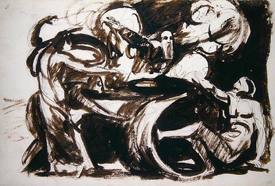Dream of Atossa (kynä ja muste ja pesu grafiitin päällä paperille) tekijältä George Romney