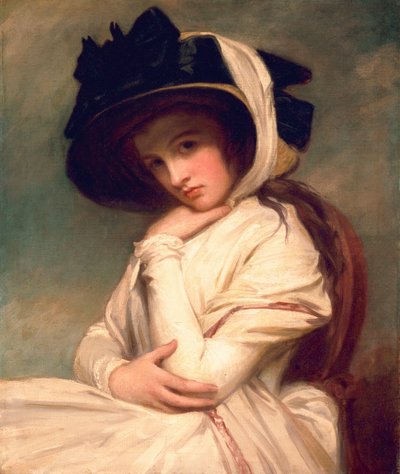 Emma Hart, myöhemmin Lady Hamilton, olkihatussa, n. 1782-1794 tekijältä George Romney