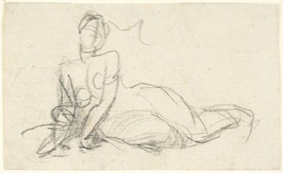 Maassa istuva naishahmo tekijältä George Romney