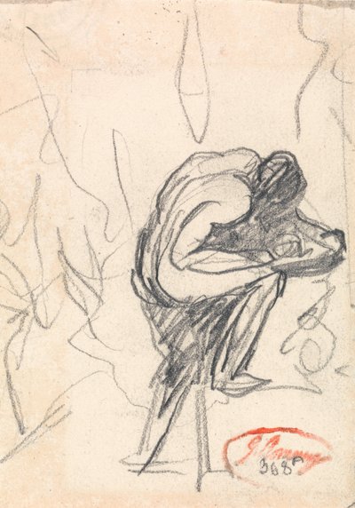Hahmo seisoo, polvi taivutettuna tekijältä George Romney