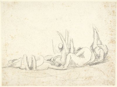 Ryhmä kärsiviä hahmoja maassa  (luonnos teokseen ”Howard vierailee vankiloissa”) tekijältä George Romney
