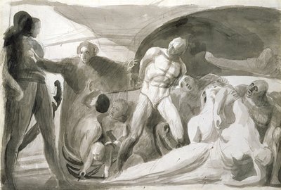 Howard vierailee Lazarettossa (kynä ja muste ja pese paperille) tekijältä George Romney