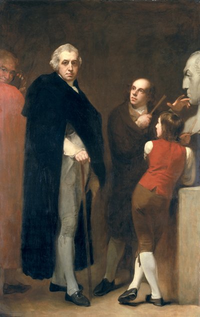 John Flaxman (1755-1826) mallintaa hänen rintakuvaansa William Hayleysta (1745-1820), n. 1791-92 tekijältä George Romney