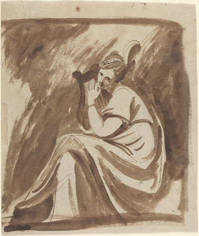 Lady Hamilton soittamassa lyyraa tekijältä George Romney