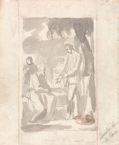 Majuri Pierson ja Brahman (harmaa pesu paperille) (katso 153905) tekijältä George Romney