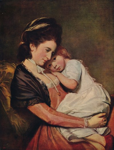 Rouva Johnstone ja hänen poikansa, 1775-1780, c1915 tekijältä George Romney