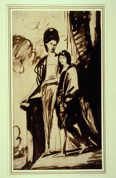 Muotokuva äidistä ja hänen pojastaan (luultavasti Jane, Gordonin herttuatar ja hänen poikansa George, Huntleyn ensimmäinen markiisi) tekijältä George Romney