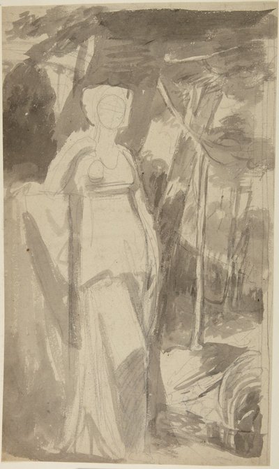 Neiti Francis Woodleyn muotokuvaluonnos tekijältä George Romney