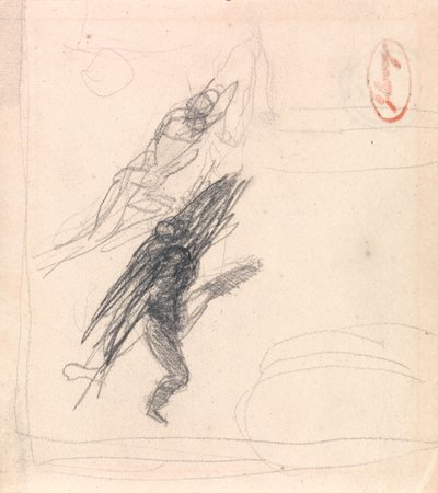 Mahdollisesti yksi makuulla oleva hahmo ja yksi tanssiva hahmo tekijältä George Romney
