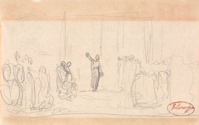 Ehkä väkijoukko profeetan naisen edessä tekijältä George Romney