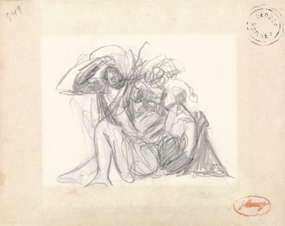 Makaava nainen ja muut hahmot (grafiitti paperille) (katso 153910) tekijältä George Romney