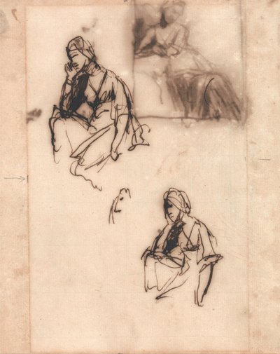 Istuva nainen tekijältä George Romney