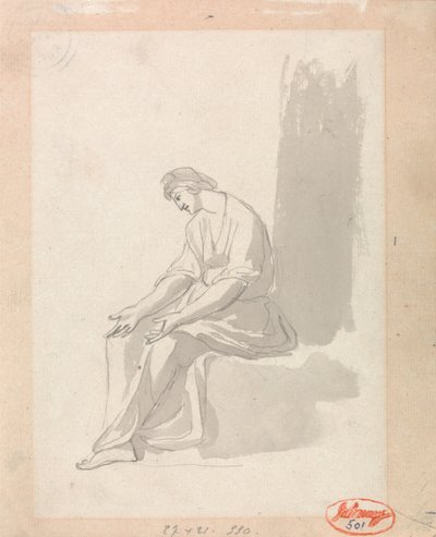 Istuva nainen tekijältä George Romney