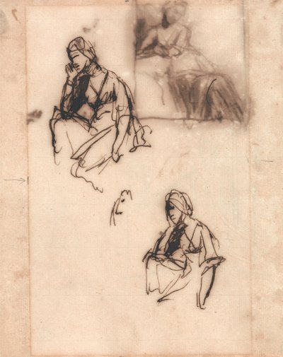 Istuva nainen tekijältä George Romney