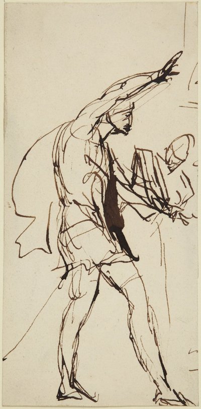 Luonnos Macbethin hahmosta ”Macbethin” juhla-aterian kohtauksessa tekijältä George Romney