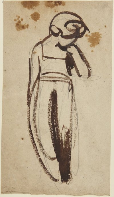 Seisova lapsi, käsi leualla tekijältä George Romney