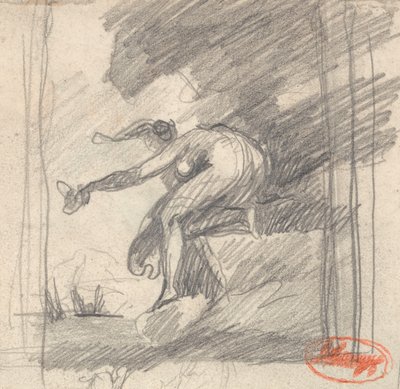 Luonnos teokseen ”Susan, kun meret pauhasivat” tekijältä George Romney