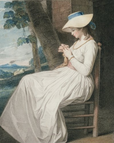 Ompelija, kaiverrus Thomas Cheesman (1760-n. 1834), pub. John und Josiah Boydell, 1787 (pistekaiverrus) (pari 125533) tekijältä George Romney