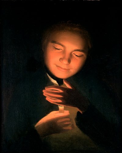 Taiteilijaveli James, kynttilä kädessään, 1761 tekijältä George Romney