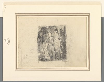 Kaksi naishahmoa puiden keskellä tekijältä George Romney