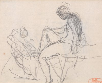 Kaksi hahmoa: luultavasti Dianan kylpyyn tekijältä George Romney